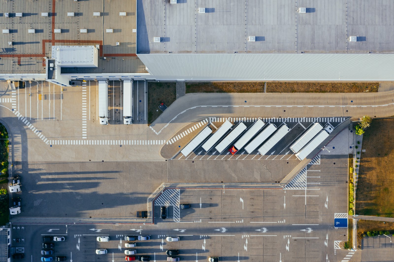 Bird's eye view of an industrial facility